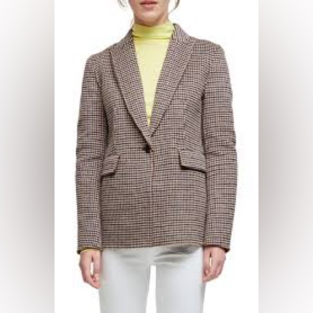 Maje Varmino Houndstooh Wool Blend Blazer Jacket Sz 40 US Large